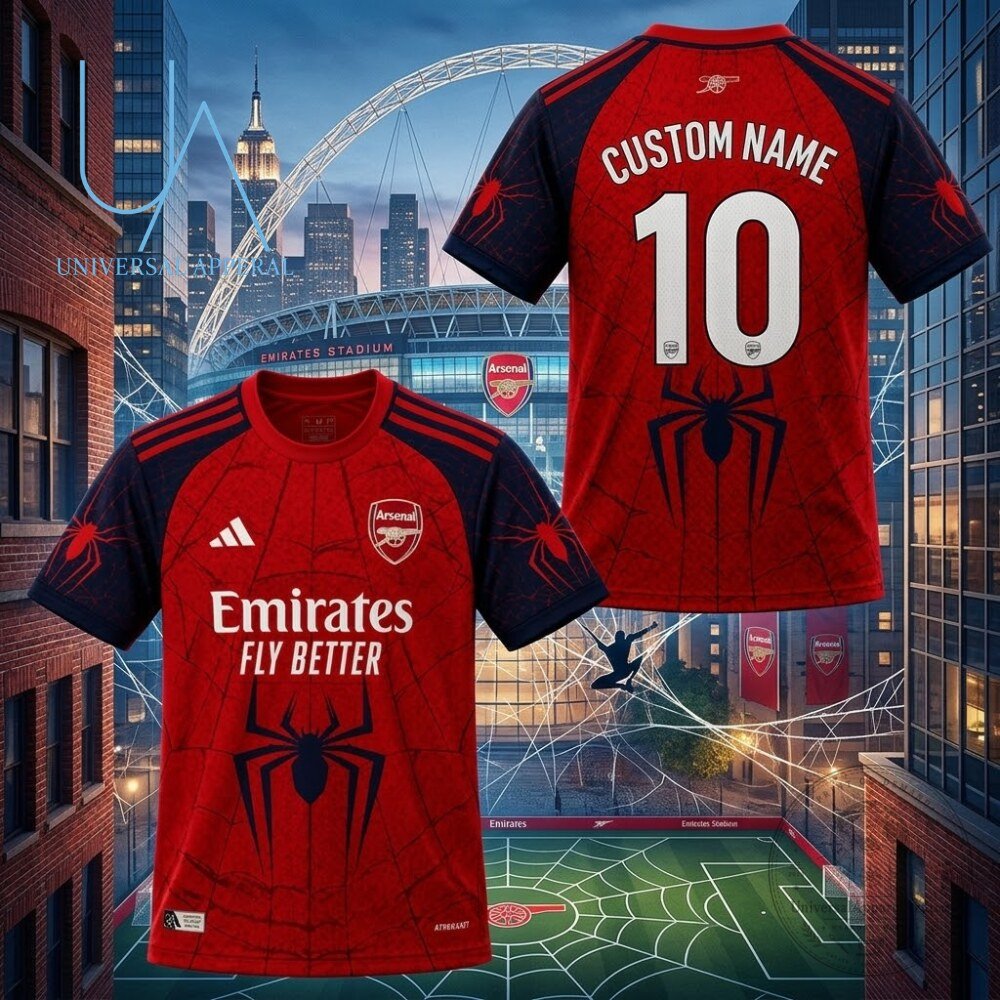 Arsenal x Spiderman Brand New Day Red Version Jersey Shirt 5 Arsenal x Spiderman Brand New Day Red Version Jersey Shirt