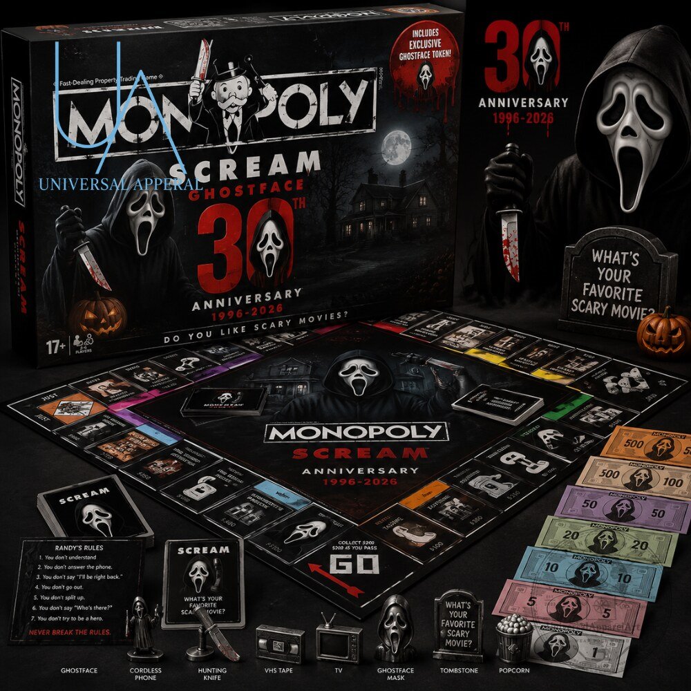 Monopoly Scream Ghostface 30th Anniversary Edition Board Game 2026 Monopoly Scream Ghostface 30th Anniversary Board Game 2026 – image 2 of 3