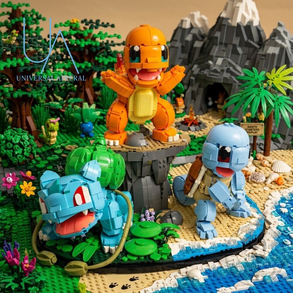 Pokemon Kanto Starters Brick Building Set Exclusive Diorama Display Toy 4 Pokemon Kanto Starters Brick Building Set Exclusive Diorama Display Toy