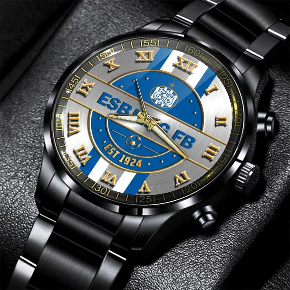 Esbjerg FB Football Club Gold Tone Stainless Steel Wristwatch