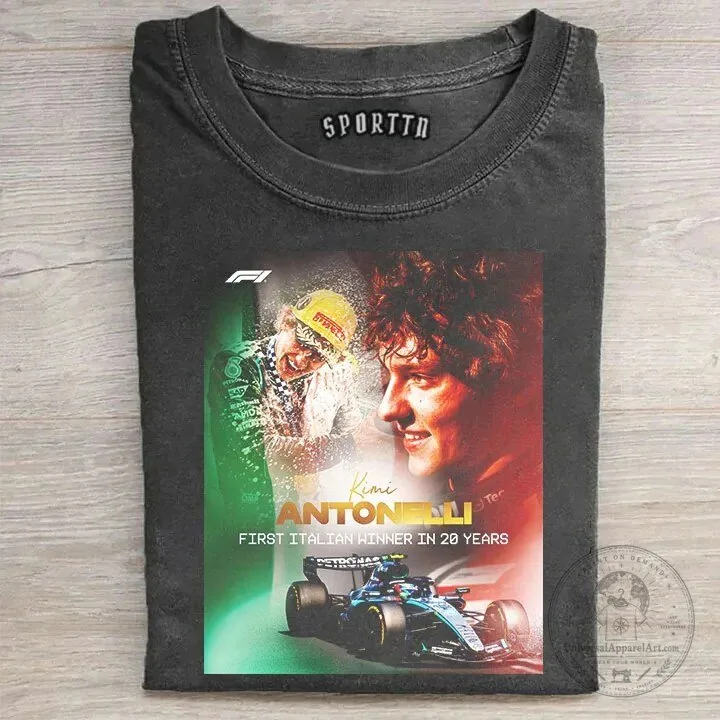 Kimi Antonelli Formula One Racing First Italian Winner T-Shirt