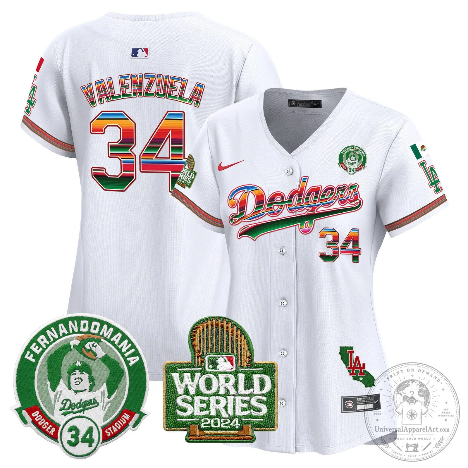 Dodgers Fernando Valenzuela Mexico World Series Baseball Jersey