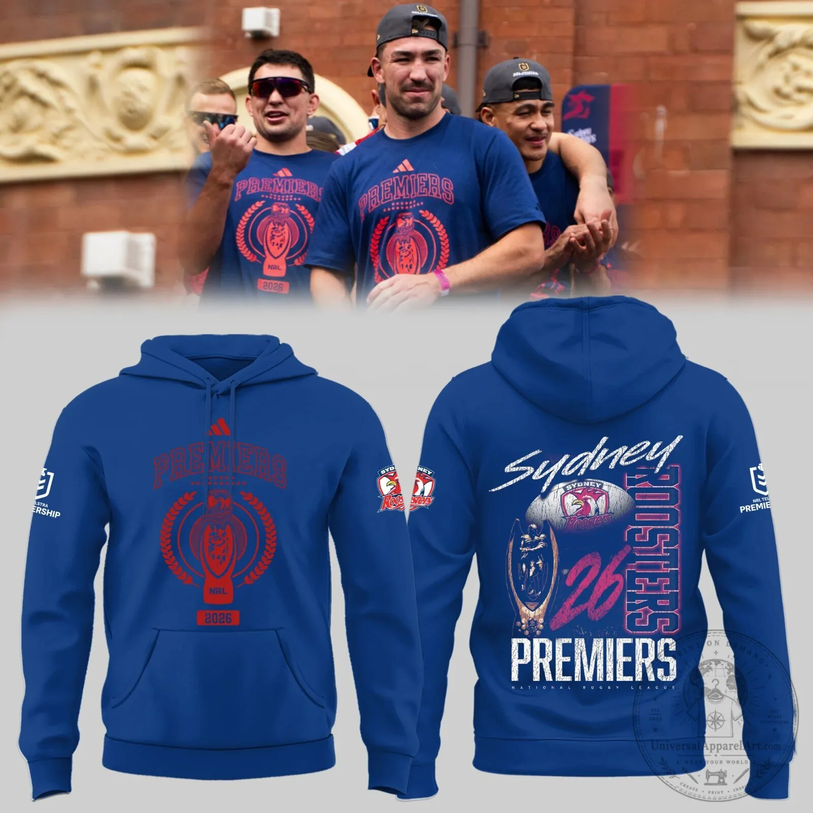 Sydney Roosters National Rugby League Premiers 2026 Celebration Hoodie