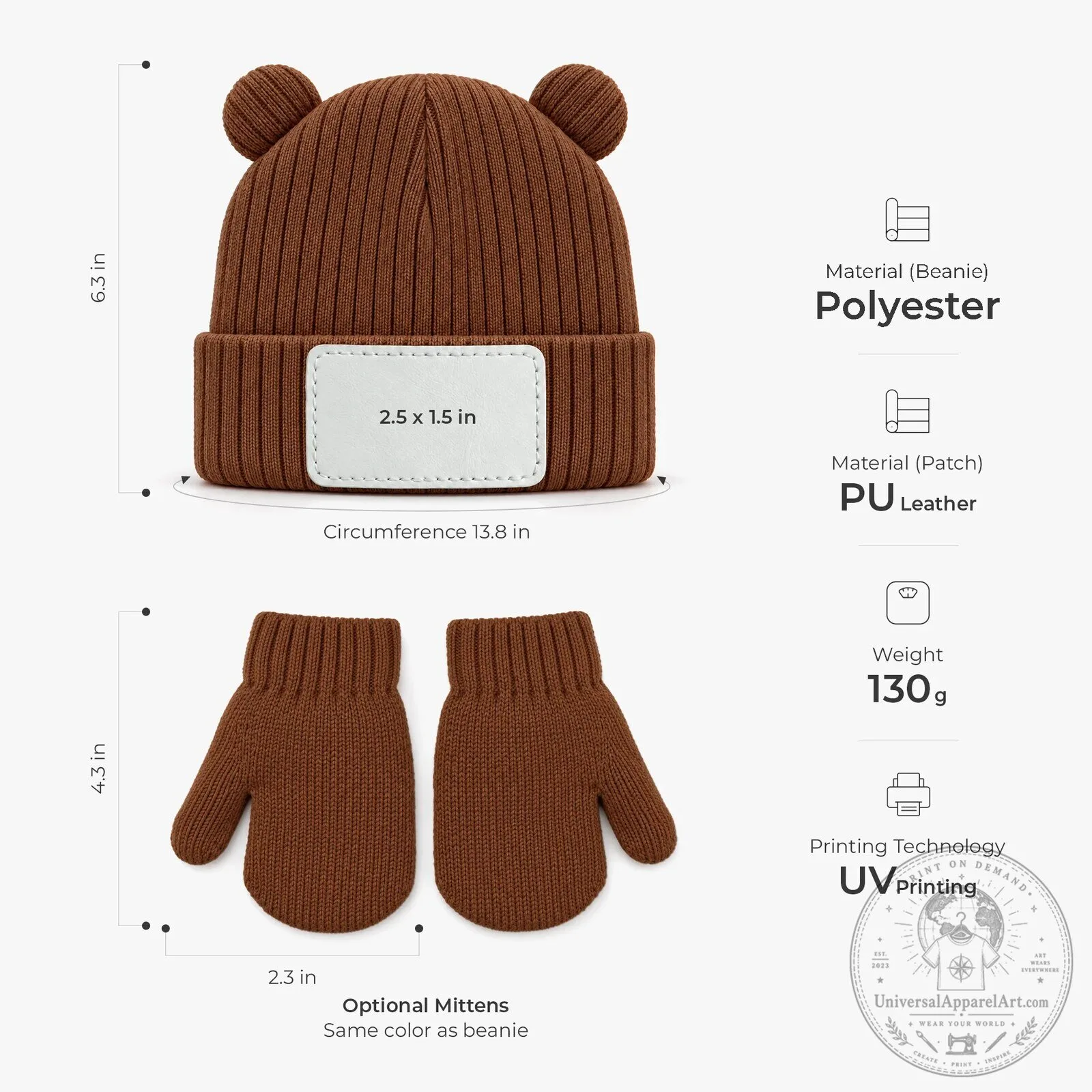 Personalized Baby Animal Train Beanie Hat with Mittens for Newborns 8 Personalized Baby Animal Train Beanie Hat with Mittens for Newborns