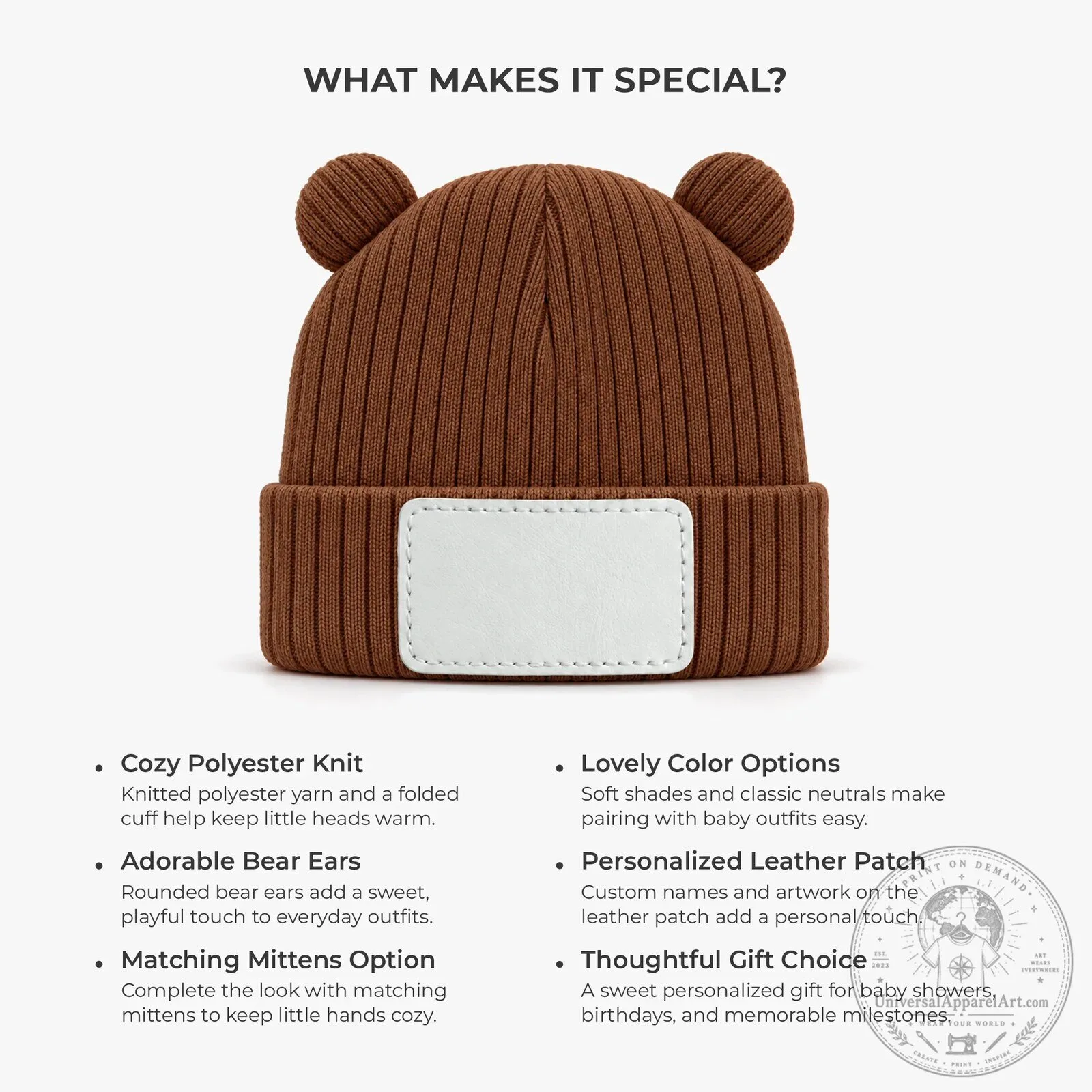 Personalized Baby Animal Train Beanie Hat with Mittens for Newborns 11 Personalized Baby Animal Train Beanie Hat with Mittens for Newborns