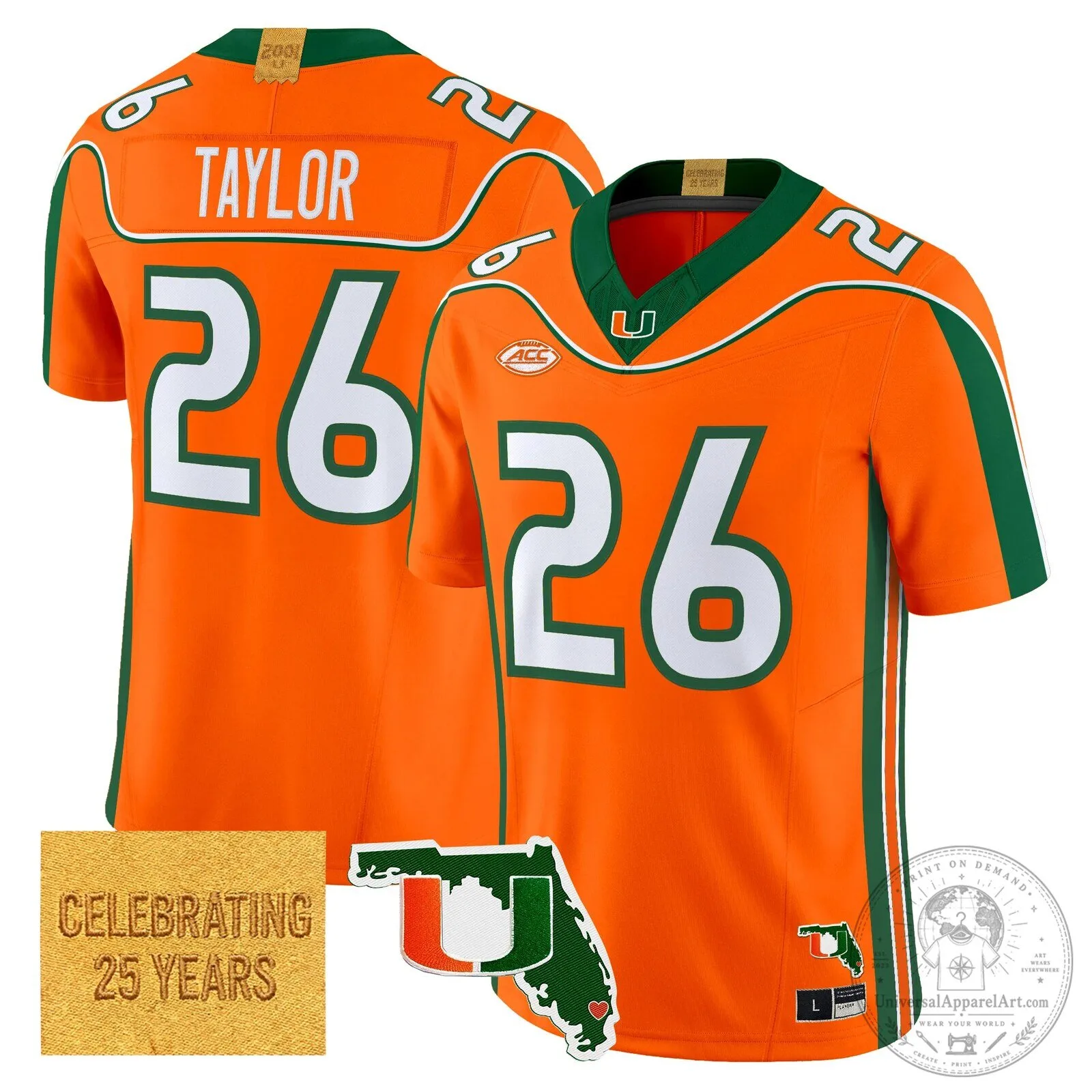 2001 Limited Throwback Football Jersey of Miami Hurricanes - Vapor Edition