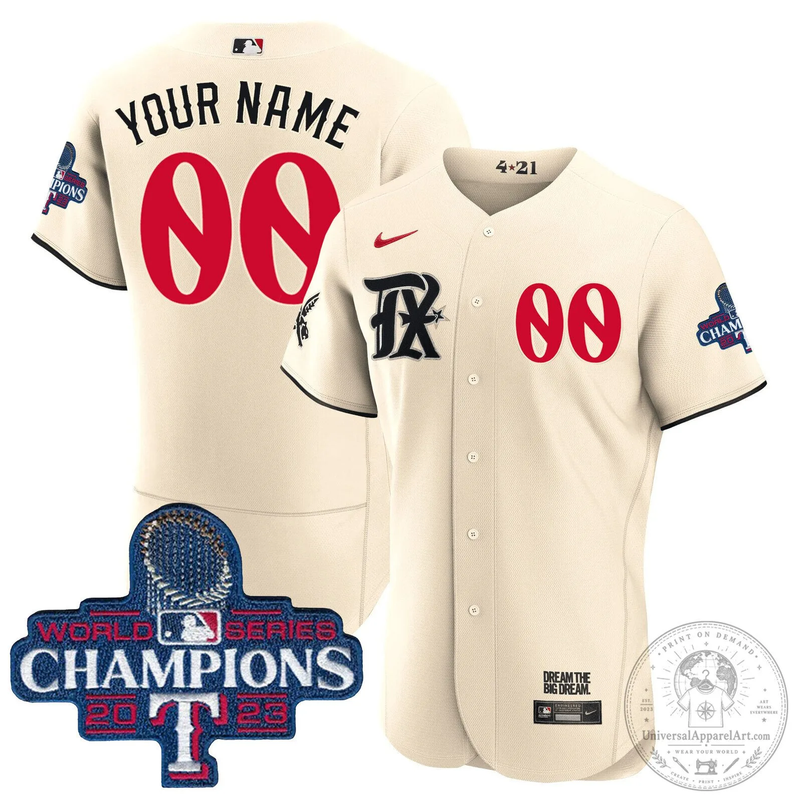 Texas Rangers 2023 World Series Champions City Connect Baseball Jersey