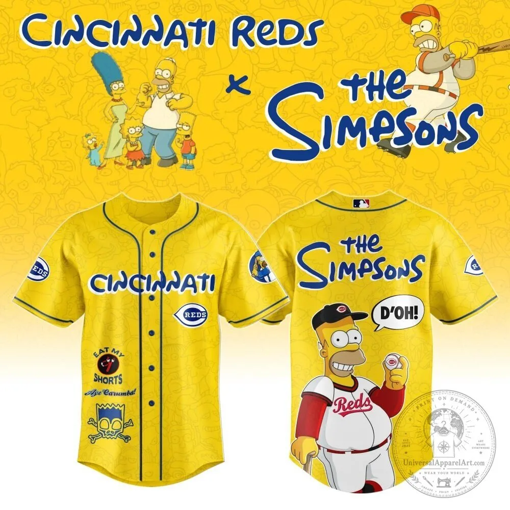 Cincinnati Reds The Simpsons Homer Simpson Baseball Jersey