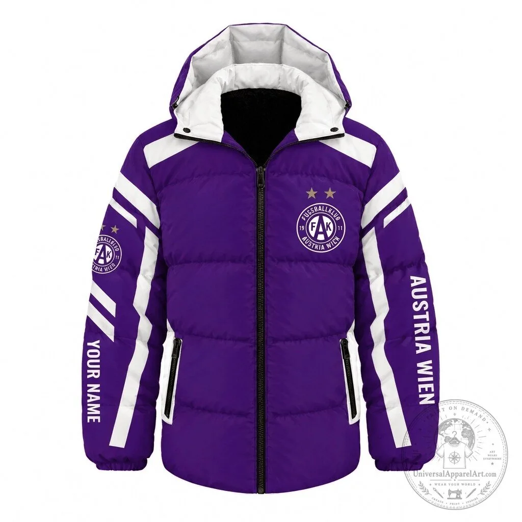 Austria Wien Austrian Bundesliga Football Club Custom Name Down Jacket