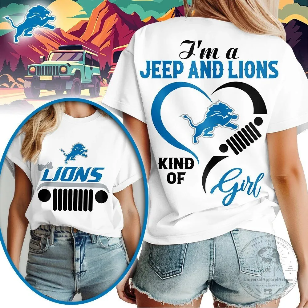 Detroit Lions Football Team Jeep Girl Kind Of Woman's T-Shirt
