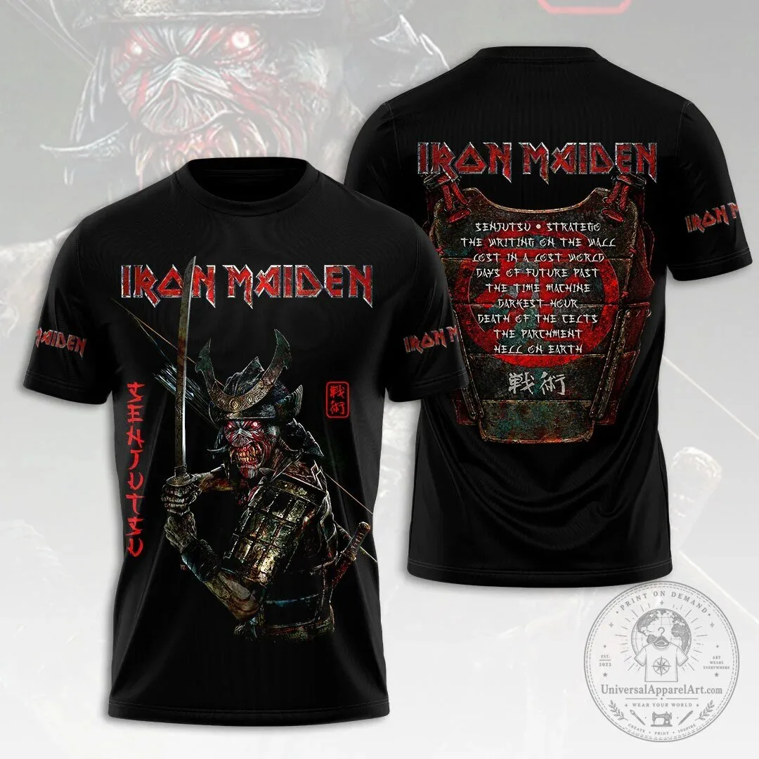 Iron Maiden Senjutsu Album Art Eddie The Samurai Warrior T-Shirt