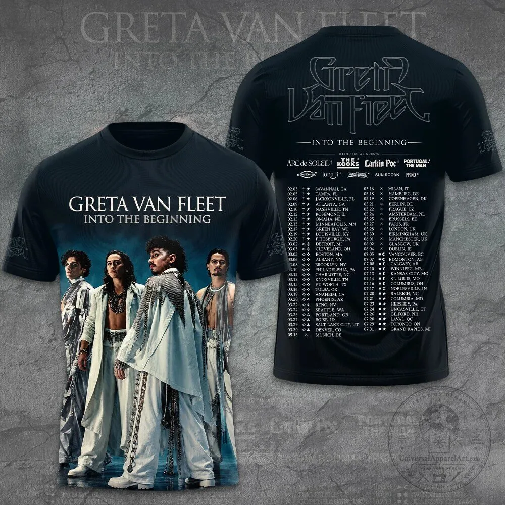 Greta Van Fleet Into The Beginning Tour Concert Band T-Shirt