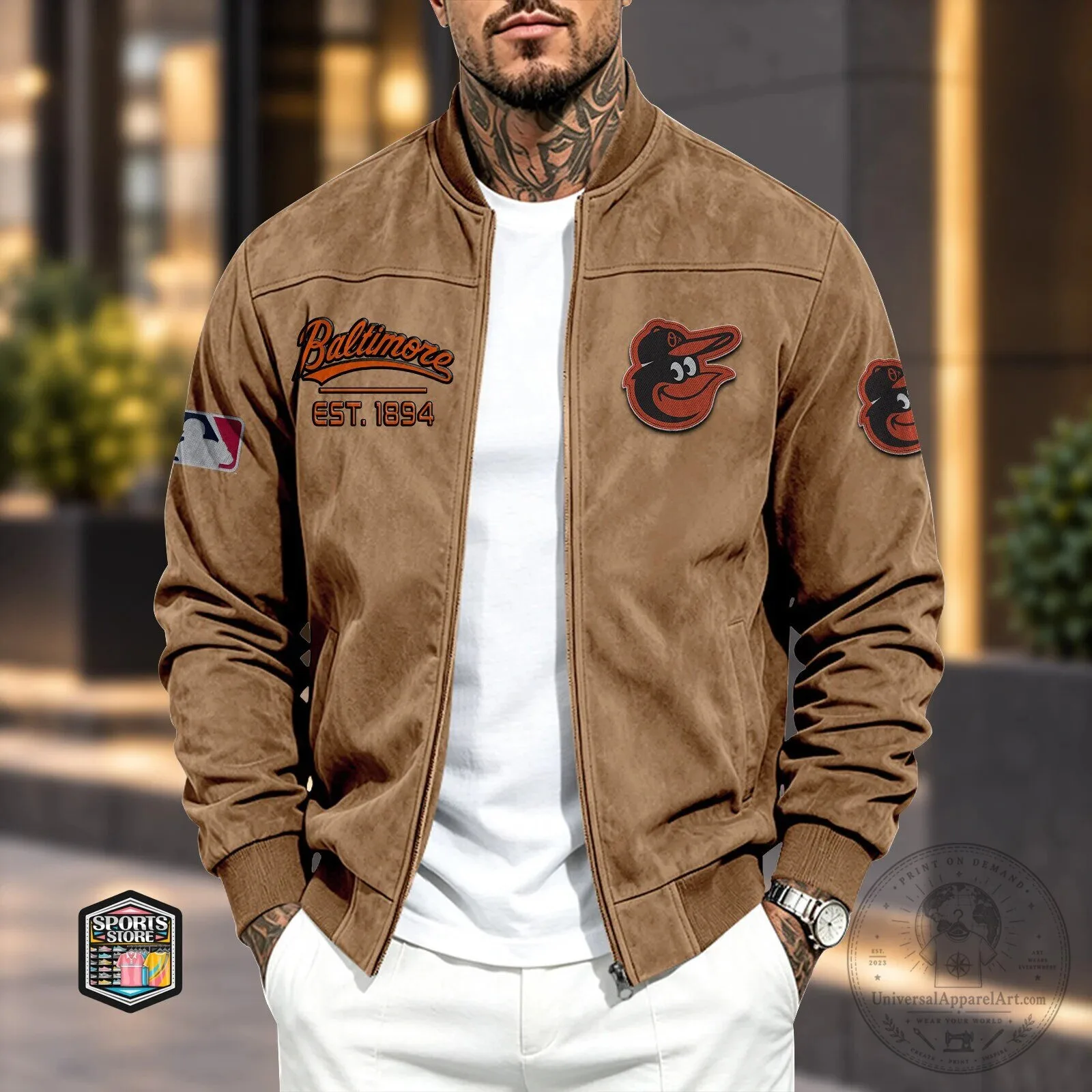 Baltimore Orioles Baseball Team Est. 1894 Bomber Jacket for Men