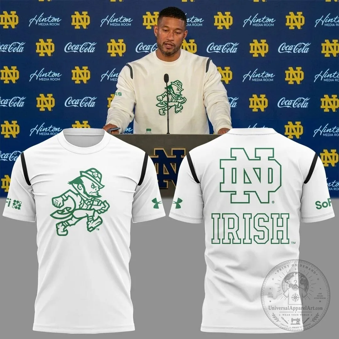 Notre Dame Fighting Irish Football Team Logo White T-Shirt