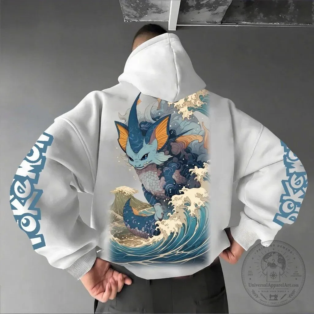 Vaporeon Pokémon The Great Wave Off Kanagawa Japanese Art Hoodie