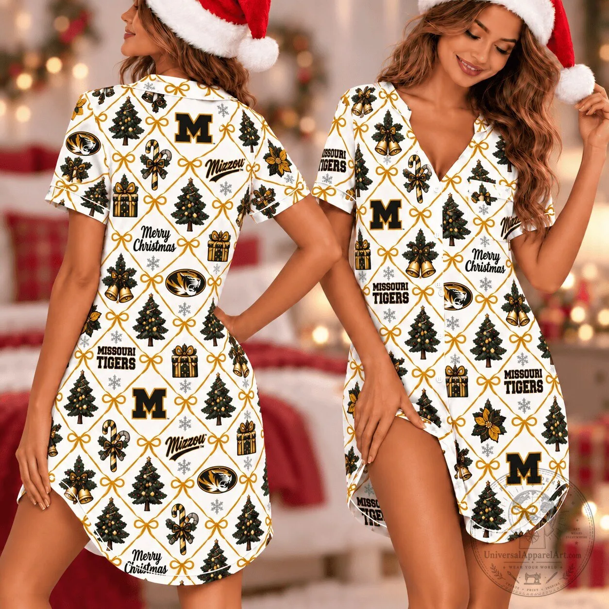 Missouri Tigers Christmas Pattern Women's Nightgown Sleep Shirt