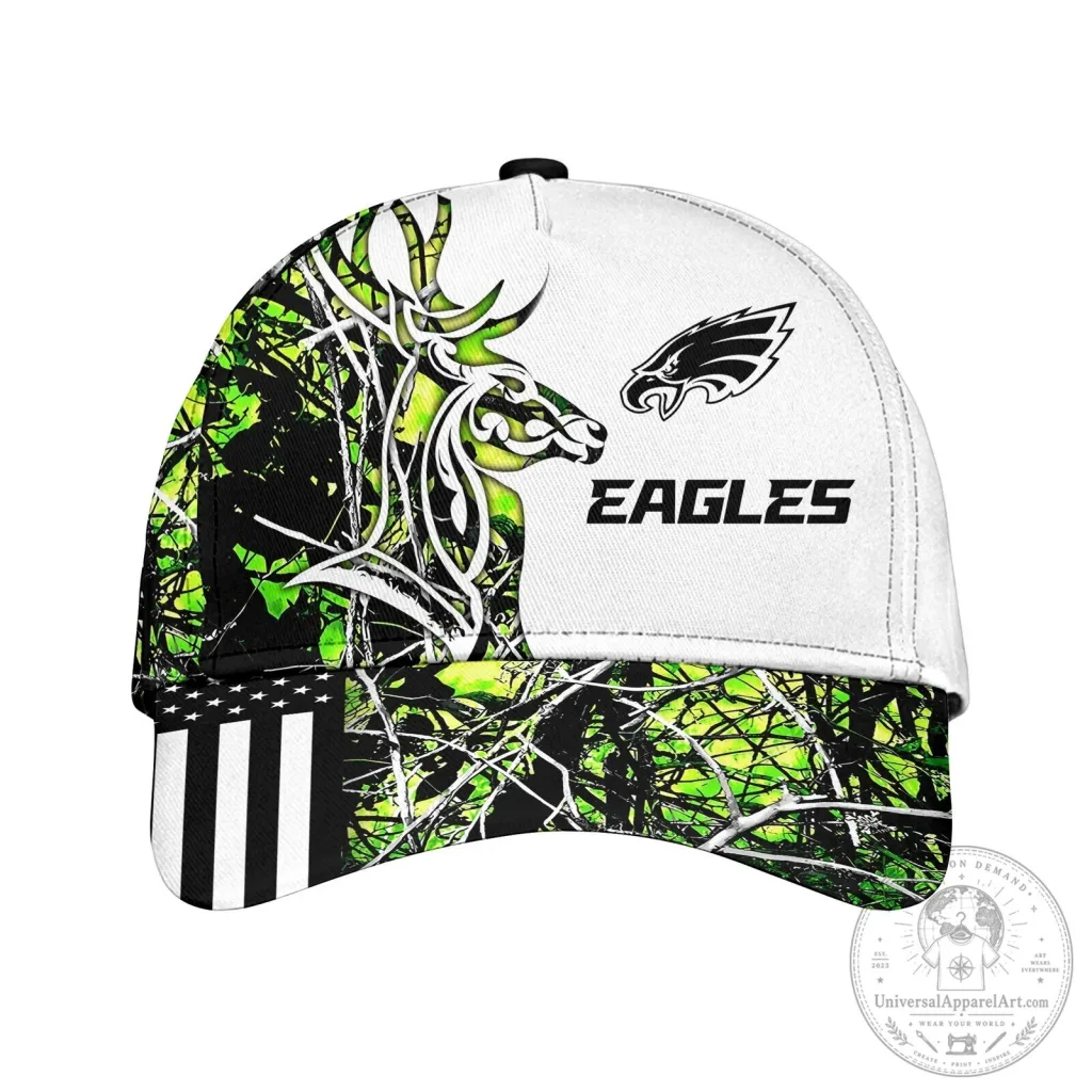 Philadelphia Eagles Deer Hunting Camouflage American Flag Baseball Cap Hat Philadelphia Eagles Deer Hunting Camouflage American Flag Baseball Cap Hat