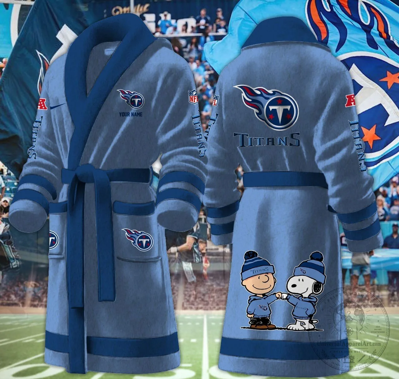 Tennessee Titans Snoopy Charlie Brown Personalized Fleece Bathrobe 10 Tennessee Titans Snoopy Charlie Brown Personalized Fleece Bathrobe