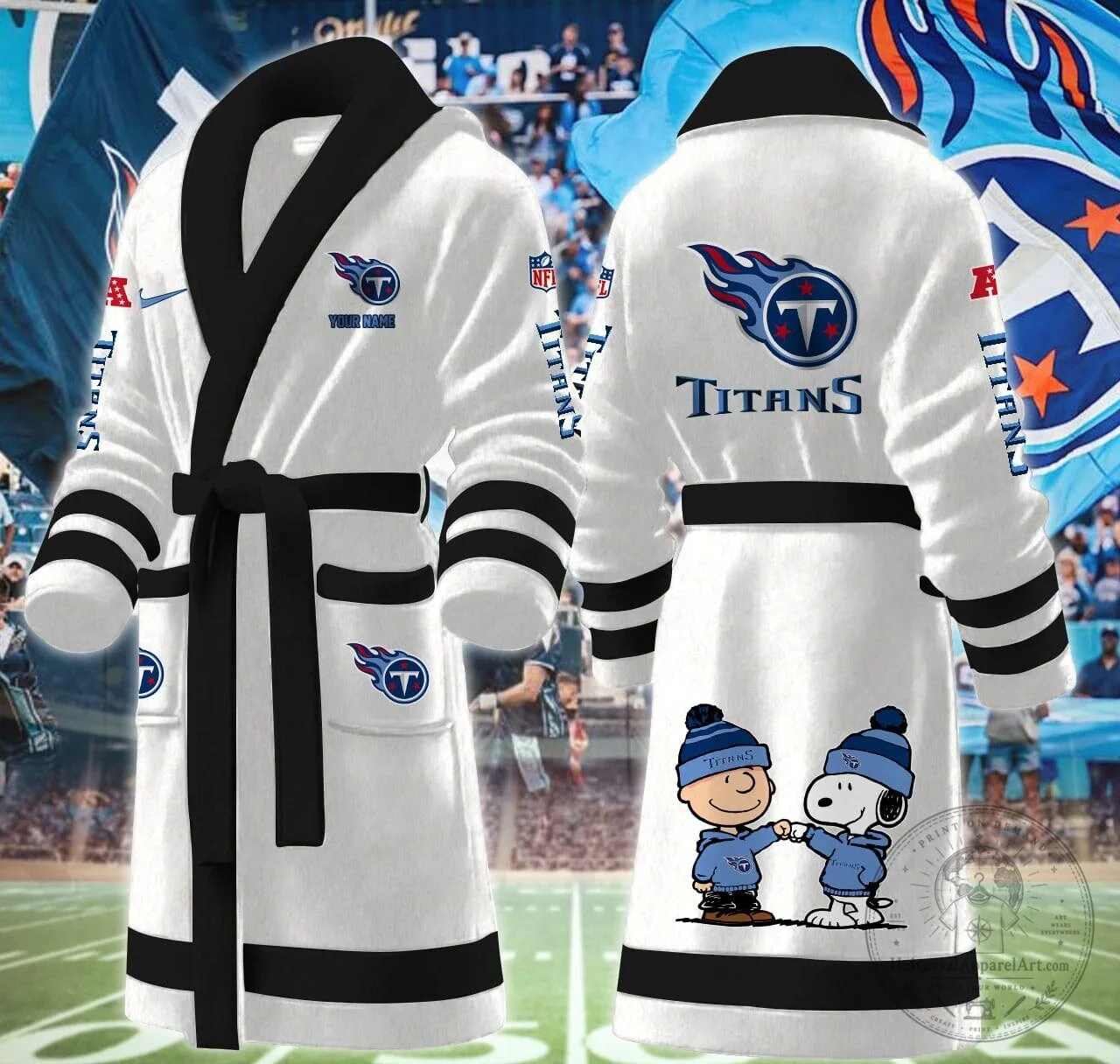Tennessee Titans Snoopy Charlie Brown Personalized Fleece Bathrobe 13 Tennessee Titans Snoopy Charlie Brown Personalized Fleece Bathrobe
