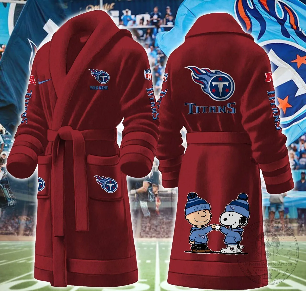 Tennessee Titans Snoopy Charlie Brown Personalized Fleece Bathrobe 17 Tennessee Titans Snoopy Charlie Brown Personalized Fleece Bathrobe