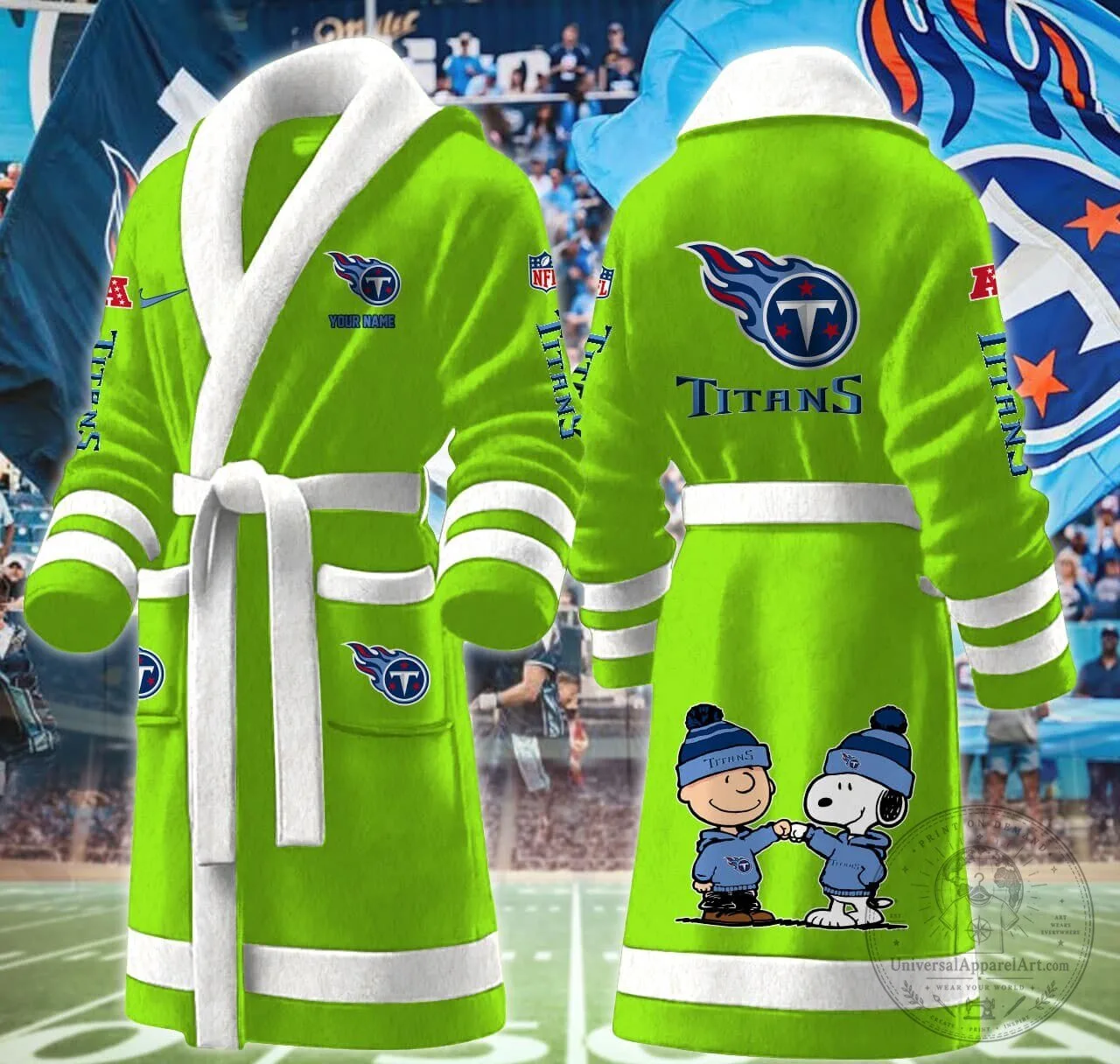 Tennessee Titans Snoopy Charlie Brown Personalized Fleece Bathrobe 19 Tennessee Titans Snoopy Charlie Brown Personalized Fleece Bathrobe