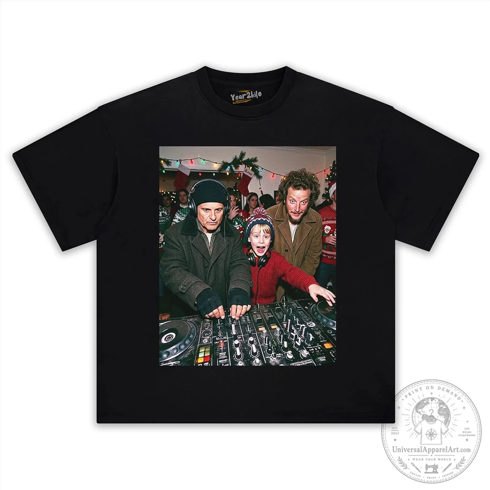 Home Alone Kevin McCallister DJ Christmas Party T-Shirt