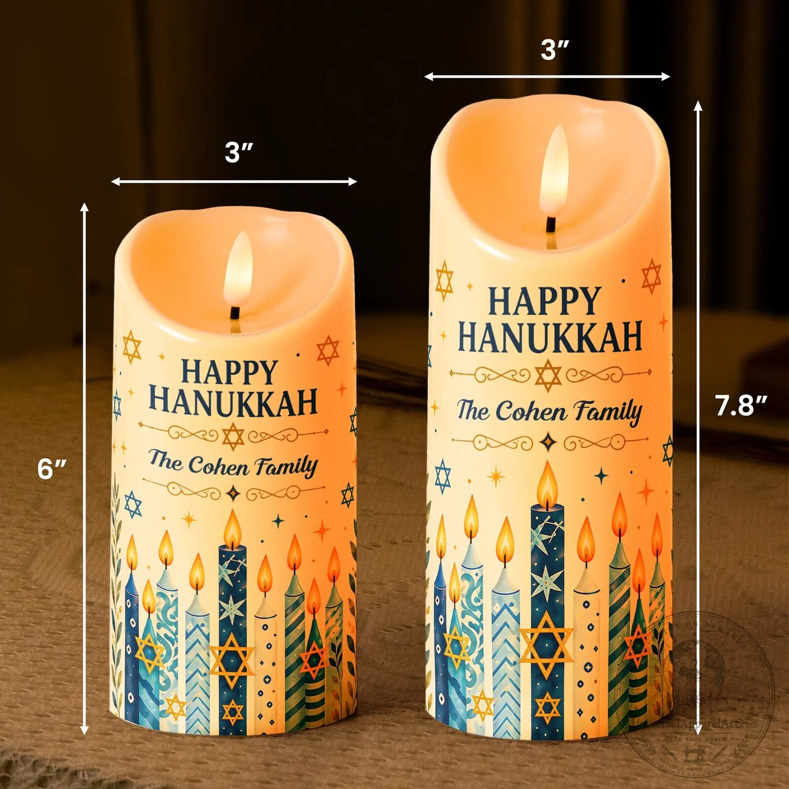 Personalized Happy Hanukkah Decorative LED Pillar Candle Lights for Home Decor 11 Personalized Happy Hanukkah Decorative LED Pillar Candle Lights for Home Decor