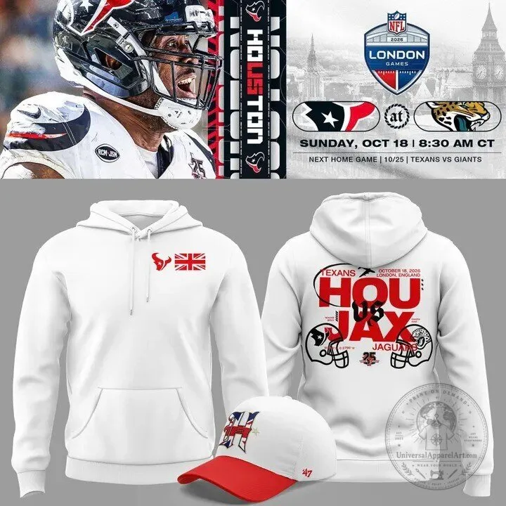 2026 Hoodie for London Game: Houston Texans vs Jacksonville Jaguars