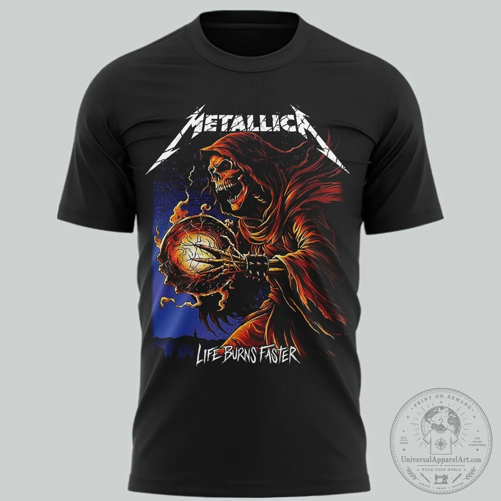 Black T-Shirt for Metallica's Life Burns Faster Sphere Tour in Las Vegas 4 black t shirt for metallica s life burns faster sphere tour in las vegas gallery 1