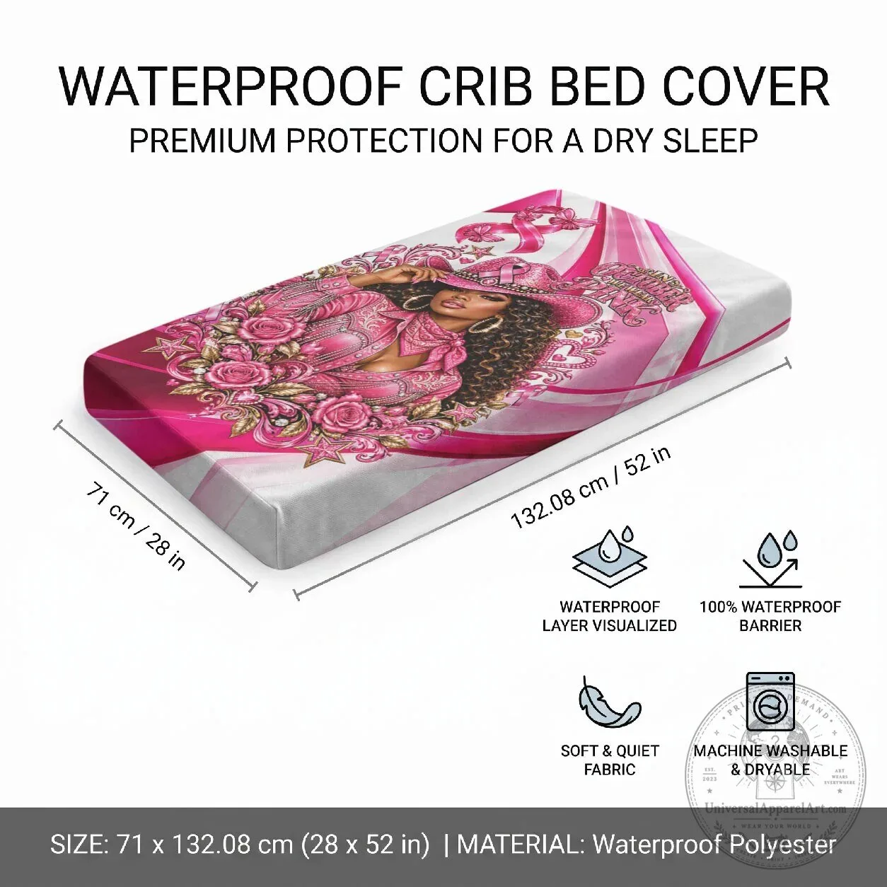Western Wear Cowgirl Breast Cancer Awareness Pink Ribbon Baby Bedding Set 5 Western Wear Cowgirl Breast Cancer Awareness Pink Ribbon Baby Bedding Set
