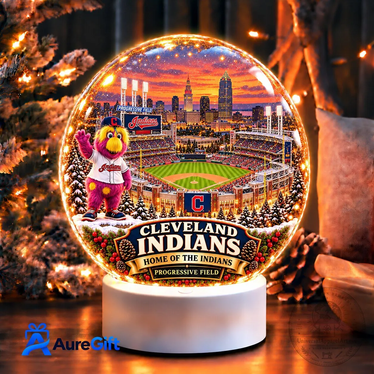 Cleveland Indians Progressive Field Baseball Stadium Night Light