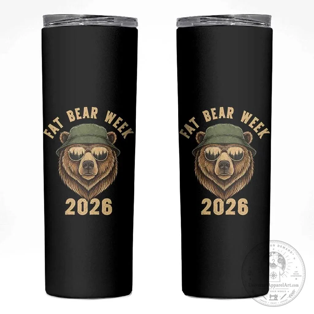 Fat Bear Week 2026 Bear With Sunglasses Camping Lover Skinny Tumbler