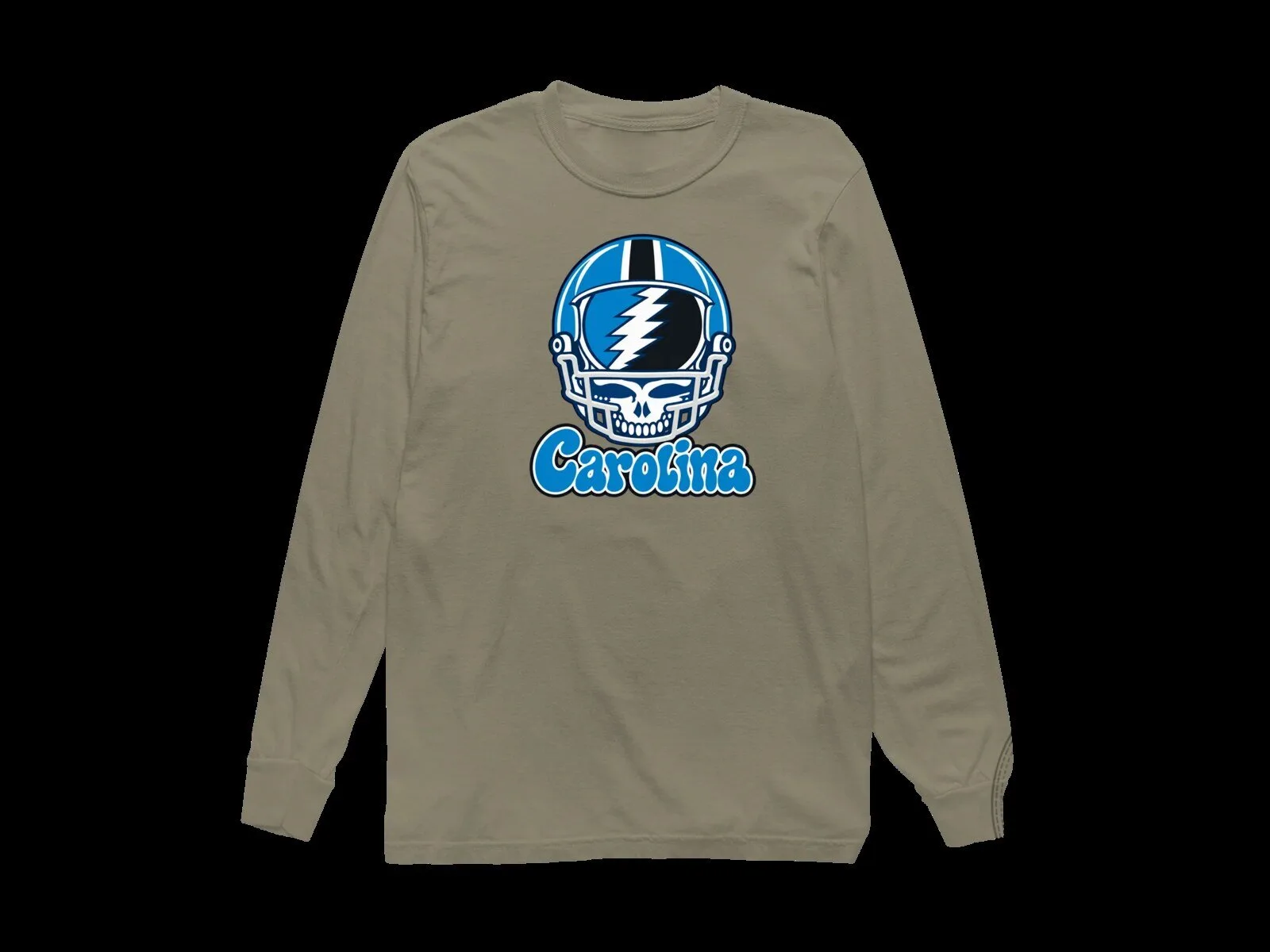 Carolina Panthers Grateful Dead Steal Your Face Helmet Long-Sleeve T-Shirt