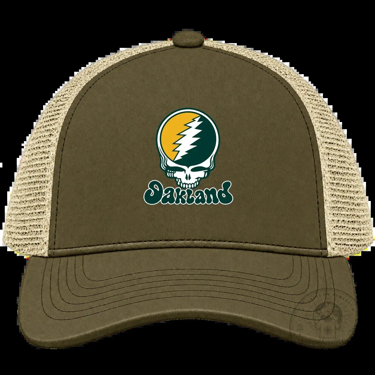 Oakland Athletics Baseball Grateful Dead Stealie Skull Trucker Hat