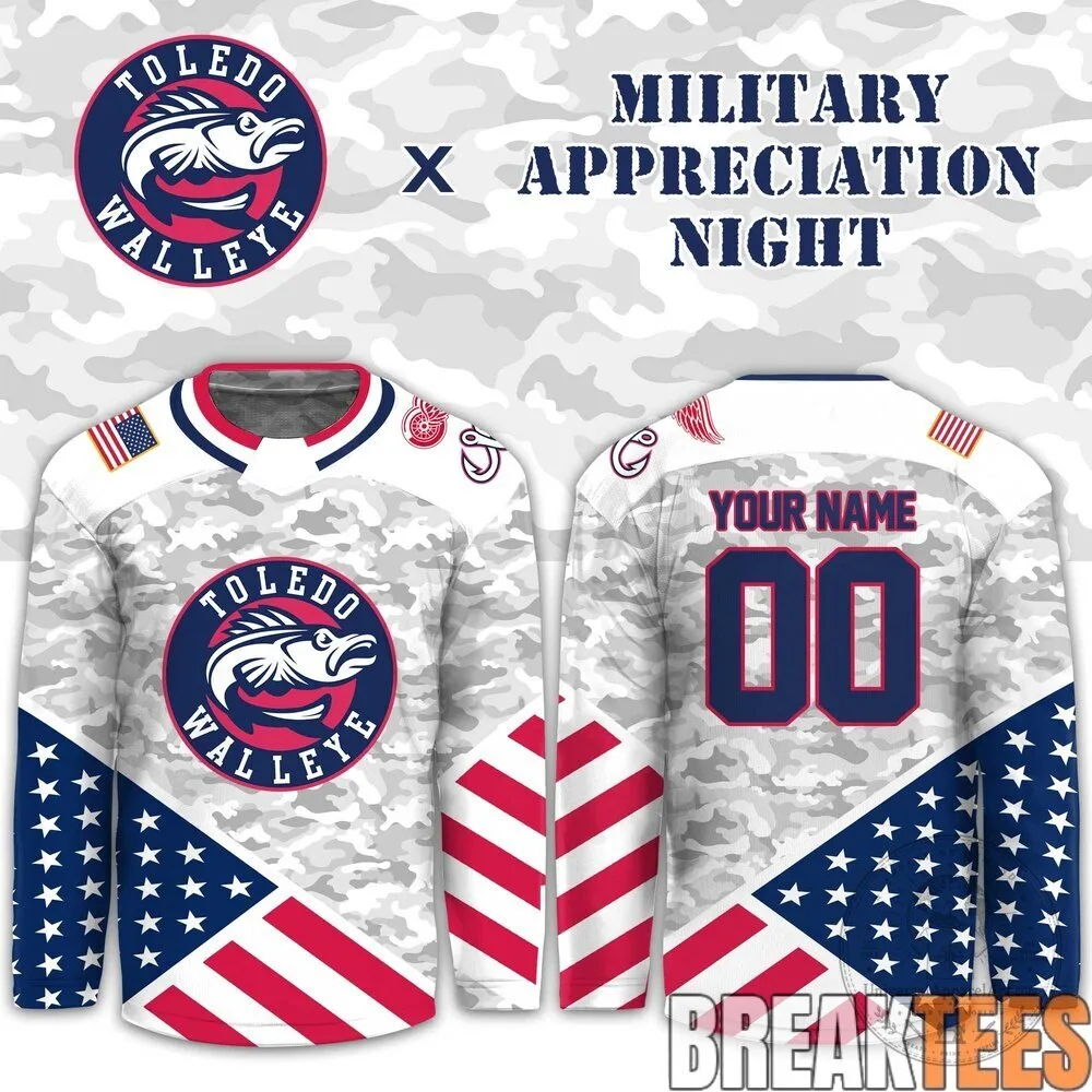 Custom Hockey Jersey for Toledo Walleye Military Appreciation Night