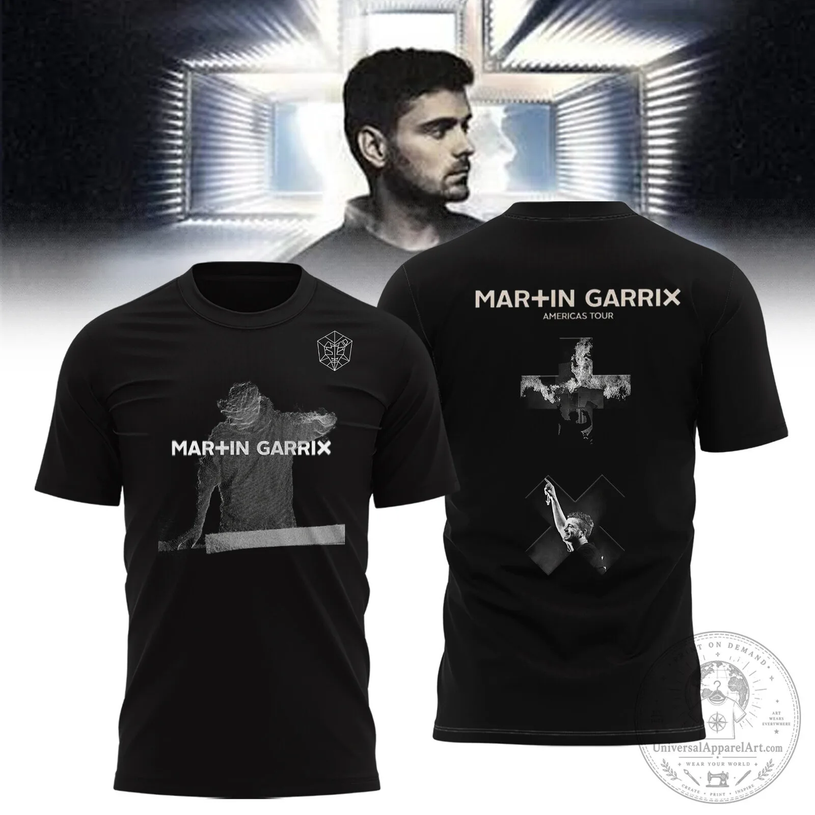 Martin Garrix Americas Tour 2026 Black Graphic Short Sleeve T-Shirt