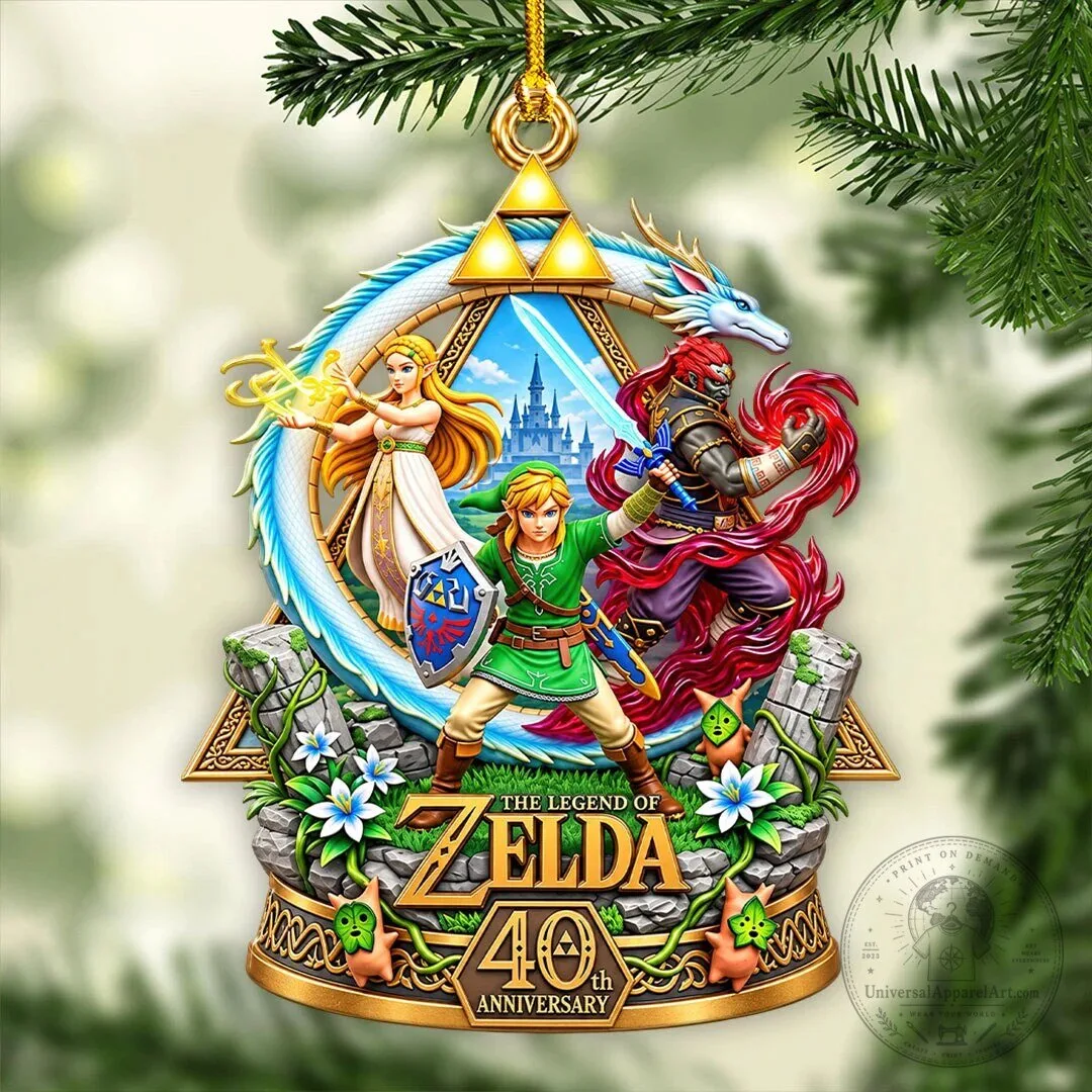 40th Anniversary Ornament for Christmas Tree - The Legend of Zelda Edition